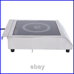 Induction Cooktop 1800WHigh Power Black Crystal Panel + Stainless Steel 110V