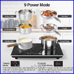 Induction Cooktop 2 Burner Portable Electric Stove Top Touch Screen 110V 4000W