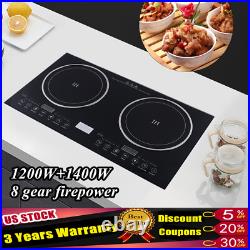 Induction Cooktop 2 Burners Electric Hob Cook Top Stove Ceramic Cooktop 110V New