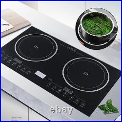 Induction Cooktop 2 Burners Electric Hob Cook Top Stove Ceramic Cooktop 110V New