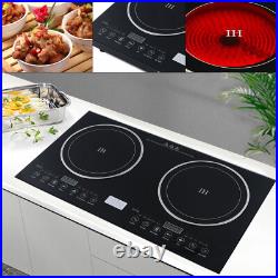 Induction Cooktop 2 Burners Electric Hob Cook Top Stove Ceramic Cooktop 110V New