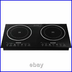 Induction Cooktop 2 Burners Electric Hob Cook Top Stove Ceramic Cooktop 110V New