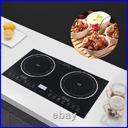 Induction Cooktop 2 Burners Electric Hob Cook Top Stove Ceramic Cooktop 110V USA