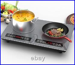 Induction Cooktop Electric Cooktop 2 Burner 110V Electric Stovetop Touch Control