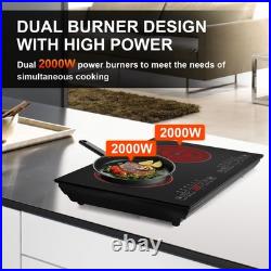 Induction Cooktop Electric Cooktop 2 Burner 110V Electric Stovetop Touch Control
