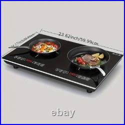Induction Cooktop Electric Cooktop 2 Burner Glass Cooktop Stove 110V 4000W Touch
