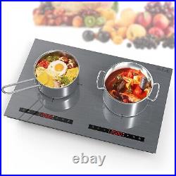 Induction Cooktop Electric Cooktop 2 Burner Glass Cooktop Stove 110V 4000W Touch