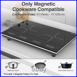 Induction Cooktop Electric Cooktop 2 Burner Glass Cooktop Stove 110V 4000W Touch