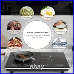 Induction Cooktop Electric Cooktop 2 Burner Glass Cooktop Stove 110V 4000W Touch