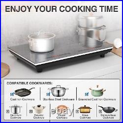 Induction Cooktop Electric Cooktop 2 Burner Glass Cooktop Stove 110V 4000W Touch