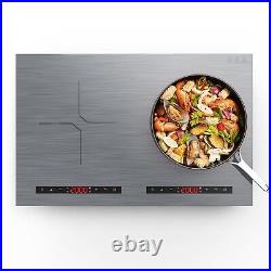 Induction Cooktop Electric Cooktop 2 Burner Glass Cooktop Stove 110V 4000W Touch