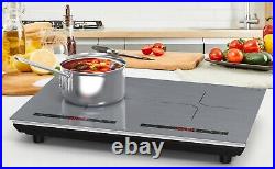 Induction Cooktop Electric Cooktop 2 Burner Glass Cooktop Stove 110V 4000W Touch