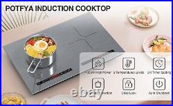 Induction Cooktop Electric Cooktop 2 Burner Glass Cooktop Stove 110V 4000W Touch