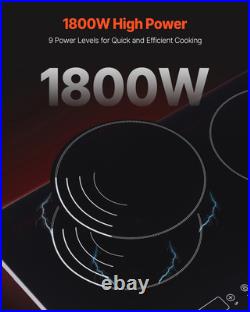 Induction Cooktop Electric Cooktop Built-in 2 Burner Glass Cooktop Stove 120V US