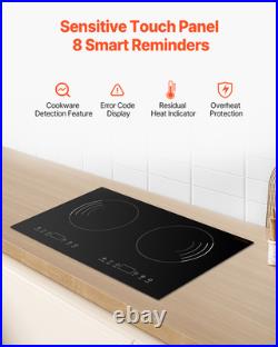Induction Cooktop Electric Cooktop Built-in 2 Burner Glass Cooktop Stove 120V US