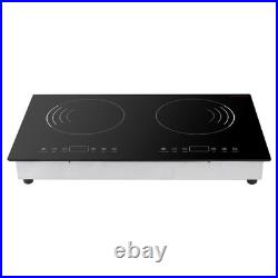 Induction Cooktop Electric Cooktop Built-in 2 Burner Glass Cooktop Stove 120V US