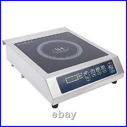 Induction Cooktop Electrict Countertop Burner Crystal Panel + Stainless Steel