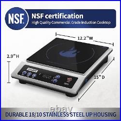 Induction Cooktop Portable Cooker Stainless Steel Burner Commercial Grade NSF