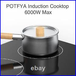 Induction Cooktop with 4 Burner 30inch Electric Stovetop Knob Control 220V 6000W