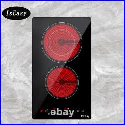IsEasy 12 Drop-in Electric Ceramic Cooktop, 2 Burner, Touch Control, Child Lock