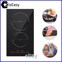 IsEasy 12 Electric Induction Cooktop 2 Burner Built-in Touch Control Lock Timer