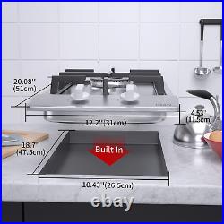 IsEasy 12 Inches Gas Cooktop 2 Burners Drop-in Stainless Steel LPG/NG Gas Stove