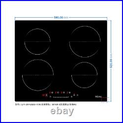 IsEasy 24Electric Induction Cooktop Built-in 4 Burners Touch Control Lock Timer