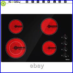 IsEasy 30 Ceramic Cooktop 4 Burner Rotary Knob 11 level Stove Cooker 6700W US