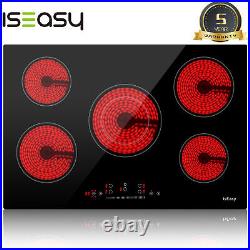 IsEasy 30 Electric Ceramic 5 Burners Glass Cooktop Built-in Stove Touch Control