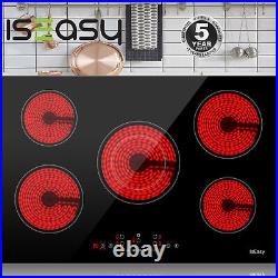 IsEasy 30 Electric Ceramic Cooktop 5 Burners Built-in Stove Touch Control Black