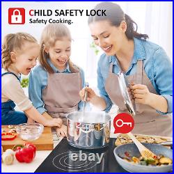 IsEasy 30Drop-in Electric Ceramic Cooktop, 4 Burner, Touch Control, Child Lock US