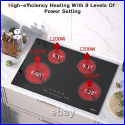 IsEasy 30Electric Induction Cooktop Built-in 4 Burners Touch Control Lock Timer