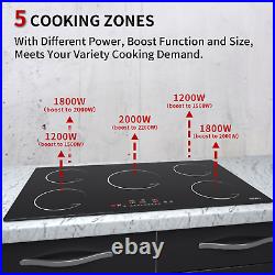 IsEasy 36 Drop-in Electric Induction Cooktop Smooth Top, 5 Burner, Touch, 8600W