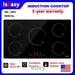 IsEasy 36 Induction Cooktop Built-in 5 Burner Touch Control Timer 9Power Levels