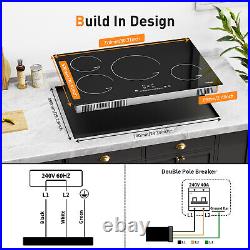 IsEasy Cooktop 23 inch Induction Cooktop Child Safety Lock Glass Hob 4 Zones US