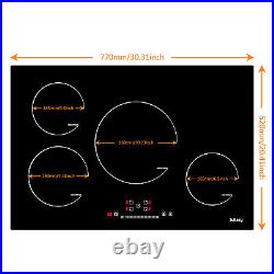 IsEasy Cooktop 23 inch Induction Cooktop Child Safety Lock Glass Hob 4 Zones US