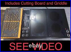 JENN-AIR 45 3 Bay Electric Downdraft Cooktop JED8345ADB withGriddle/Cutting Board
