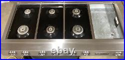 JENN-AIR 48 Stainless 6 Burner Gas Cooktop withGriddle JGCP648ADP (SEE VIDEO)