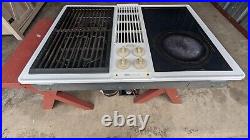 Jenn Air 30 C236W White Downdraft Cooktop Electric 2 Burners & Grill Tested