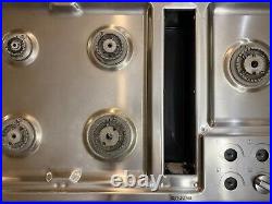 Jenn-Air 36 Inch Gas Downdraft Cooktop JGD3536WS01, Silver Pre-Owned