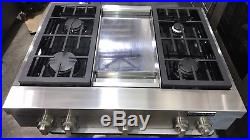 Jenn-Air 36 Stainless Steel Pro-Style Gas Rangetop With Griddle JGCP536WP