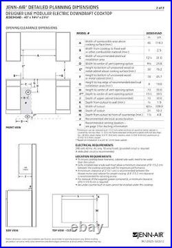 Jenn-Air 45 Modular Electric Downdraft Cooktop Radiant & Grill NEW JED8345ADW