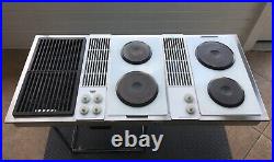 Jenn Air 47 Downdraft Electric Cooktop Stainless 3 Bay with Grill & Griddle LOOK