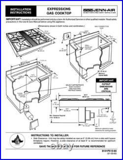 Jenn-Air Expressions 34 Black / Gas Downdraft Cooktop CVG2420B Cooktop
