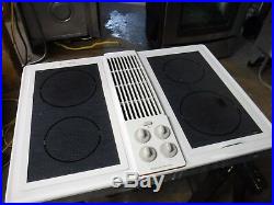 Jenn air c236w white elect downdraft cooktop with glass burners