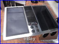 Jenn air downdraft cooktop stainless with black galss burners and grill unit