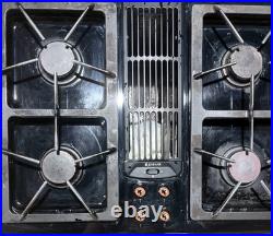 JennAir 30 Black Gas Cooktop JGD8130ADB Downdraft Fan 4 Burners Tested Working