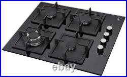 K&H 4 Burner 24 Built-in NATURAL Gas Glass Cooktop Cast Iron 4-GCW