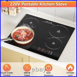 KADORER 24 in Electric Cooktop 4 burner Electric Ceramic Stove 220V-240V 6000W