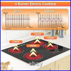 KADORER 24 in Electric Cooktop 4 burner Electric Ceramic Stove 220V-240V 6000W